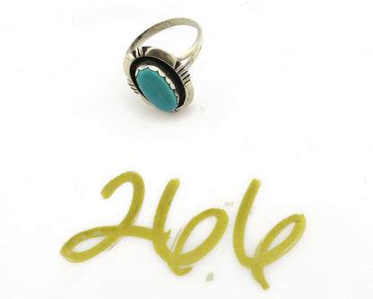 Navajo Ring .925 Silver Kingman Turquoise Handmade Native American Artist C.80's