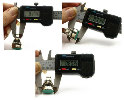 Navajo Ring .925 Silver Kingman Turquoise Artist Signed Apache C.80's