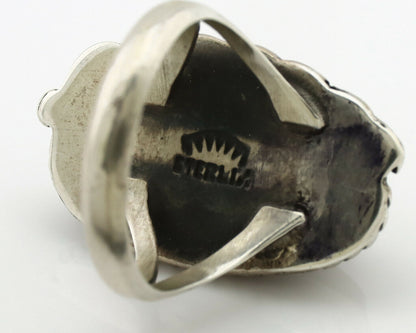 Navajo Ring .925 Silver Manassas Turquoise Signed Native Artist C.80's