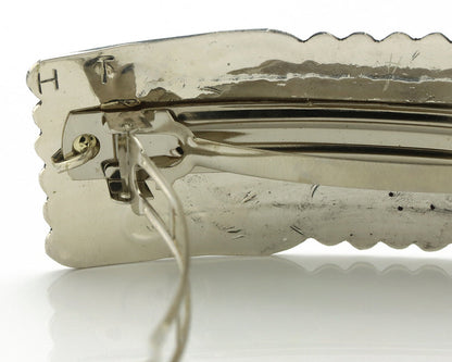 Navajo Hair Clip Barrette .925 Silver Hand Stamped Artist Signed Harold Tom C80s