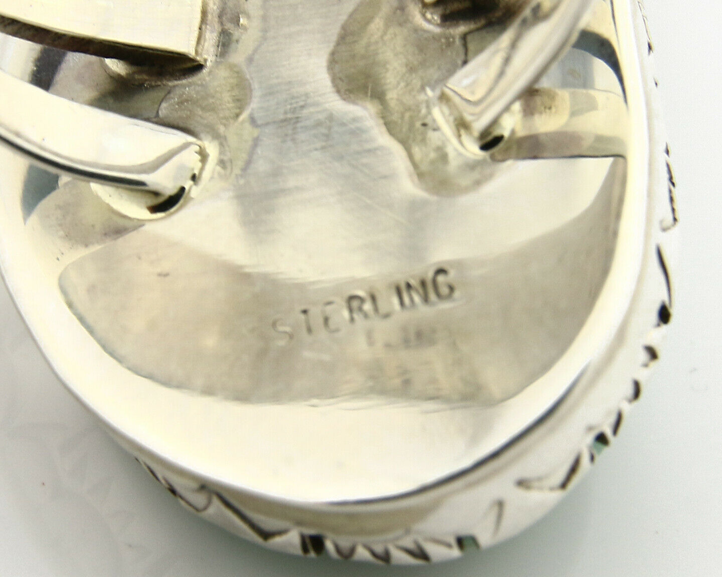 Navajo Turquoise Ring .925 Silver Handmade Signed Wayne Etsitty C.80's