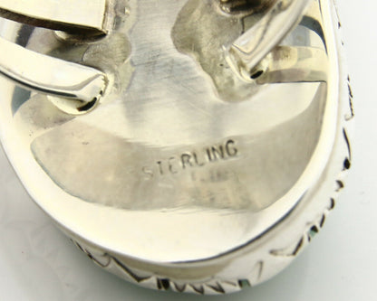 Navajo Turquoise Ring .925 Silver Handmade Signed Wayne Etsitty C.80's