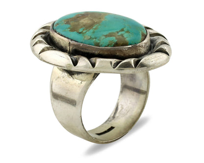 Navajo Ring 925 Silver Turquoise Mountain Artist Signed C Montoya C.80's