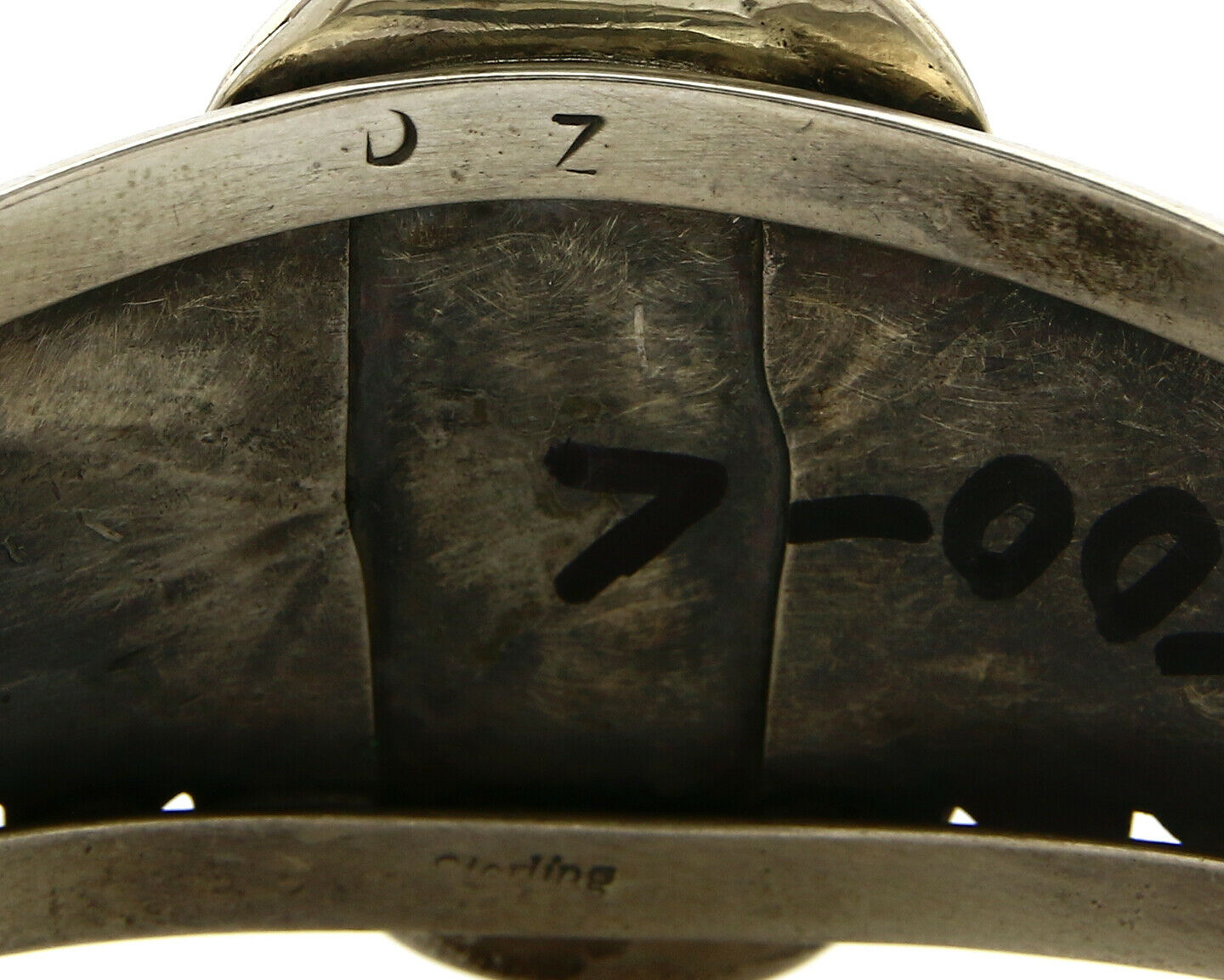 Navajo Bracelet .925 Silver Sleeping Beauty Turquoise Artist DZ C.80's