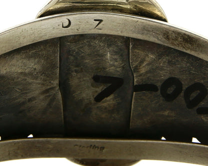 Navajo Bracelet .925 Silver Sleeping Beauty Turquoise Artist DZ C.80's