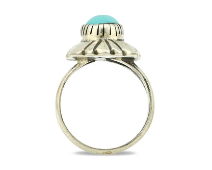 Navajo Ring .925 Silver Arizona Turquoise Signed M Montoya C.80's
