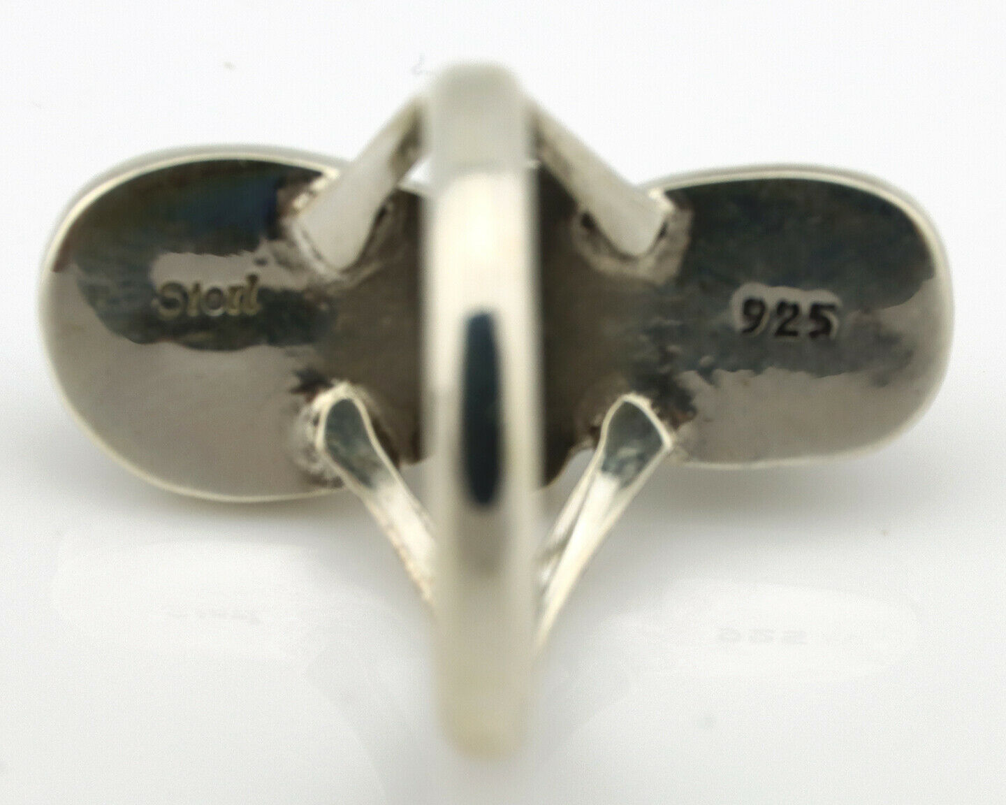 Navajo Ring .925 Silver Blue Turquoise & Red Coral Native American Artist C.80's