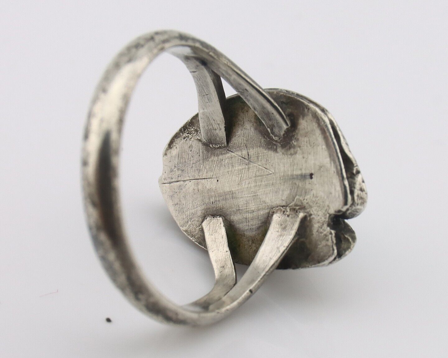 Navajo Handmade Ring 925 Silver Kingman Turquoise Native Artist C.80's