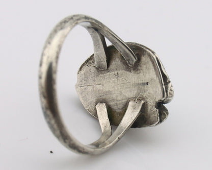 Navajo Handmade Ring 925 Silver Kingman Turquoise Native Artist C.80's