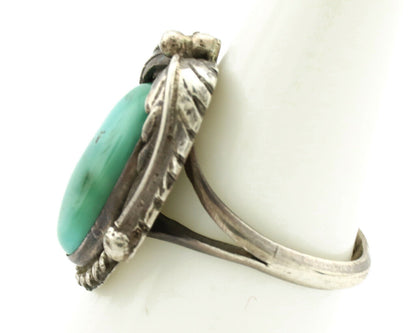 Navajo Ring .925 Silver Royston Turquoise Native American Artist C.1980's