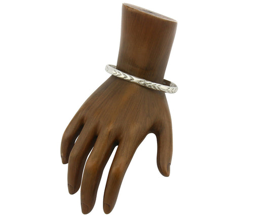 Navajo Bracelet .925 Silver Hand Stamped Arrow Head Artist Montoya C.80's
