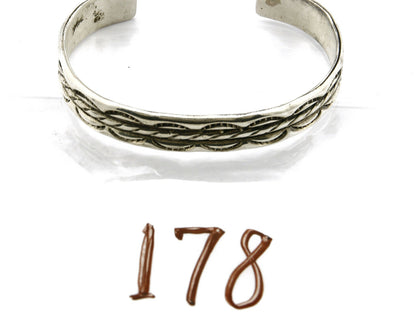 Small Women's Navajo Bracelet .925 Silver Handmade Cuff Signed Montoya C.1980's