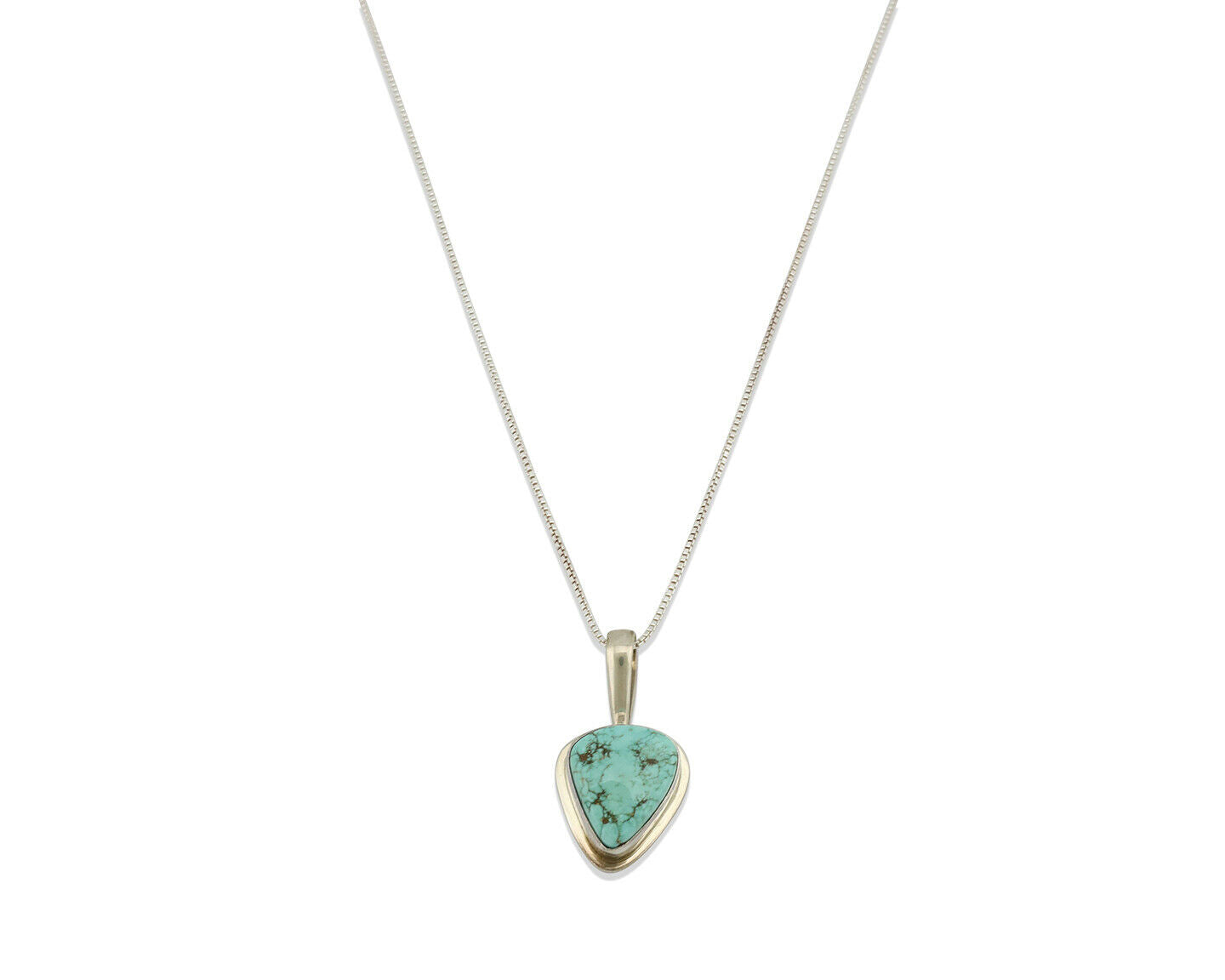 Navajo Pendant .925 Silver Fox Turquoise Artist Signed DZ C.80's