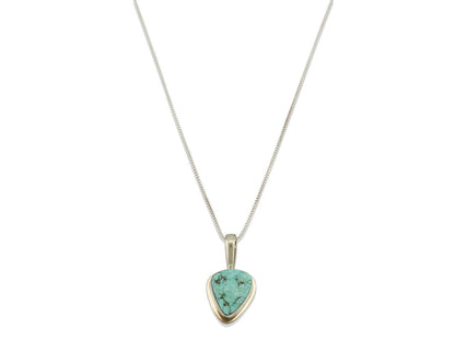 Navajo Pendant .925 Silver Fox Turquoise Artist Signed DZ C.80's