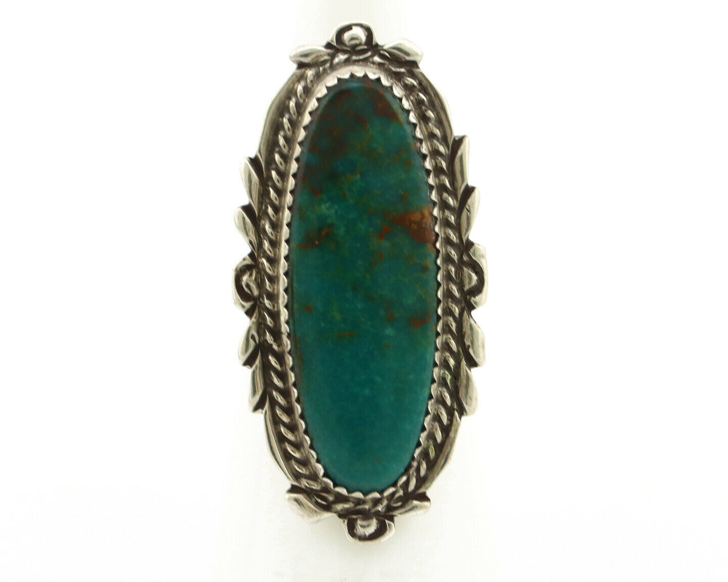 Navajo Ring .925 Silver Arizona Turquoise Artist Signed Talhat C.80's