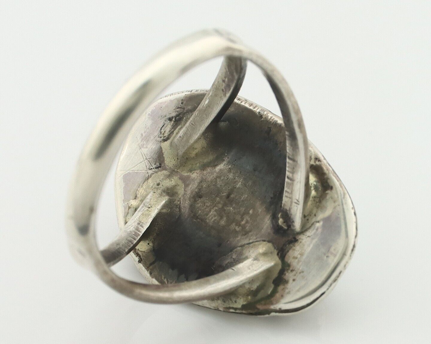 Navajo Handmade Ring .925 Silver Kingman Turquoise Native Artist C.80's