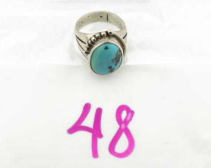 Navajo Ring .925 Silver Morenci Turquoise Native American Artist C.80's