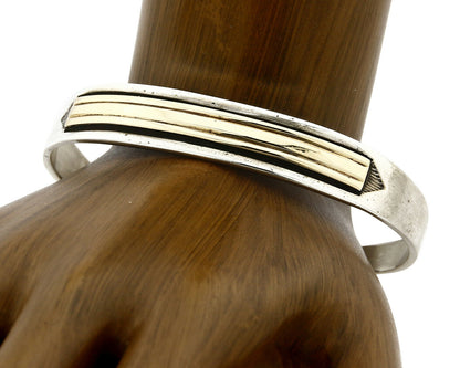 Navajo Bracelet .925 Silver & 14k Solid Gold MM Rogers and TAS Cuff C.80's