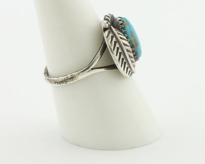 Navajo Handmade Ring .925 Silver Kingman Turquoise Native Artist C.80's
