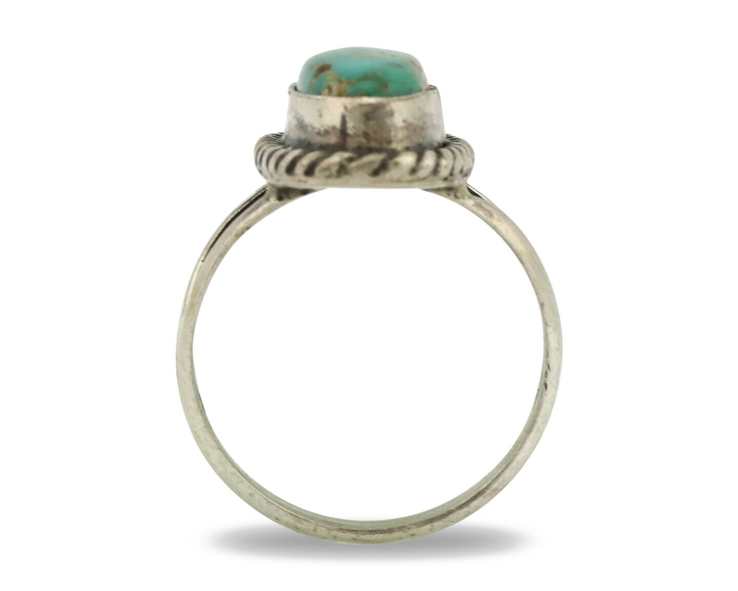 Navajo Ring .925 Silver Nevada Turquoise Artist Native American C.1980's