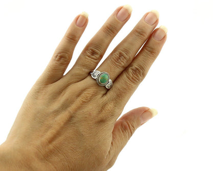 Navajo Ring 925 Silver Natural Blue Turquoise Native Artist C.80's