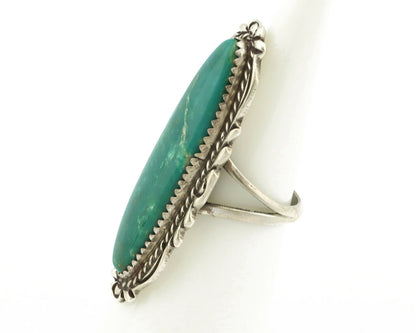 Navajo Ring .925 Silver Green Turquoise Signed Billy Eagle C.80's