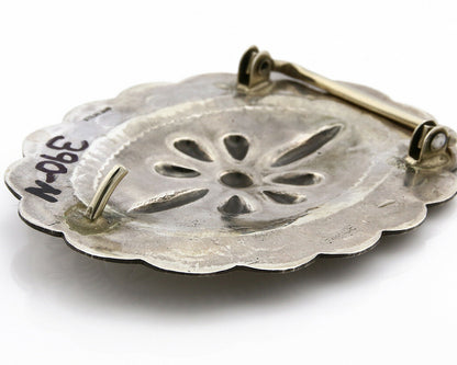 Navajo Belt Buckle .925 Silver Hand Stamped Artist Native American C.80's