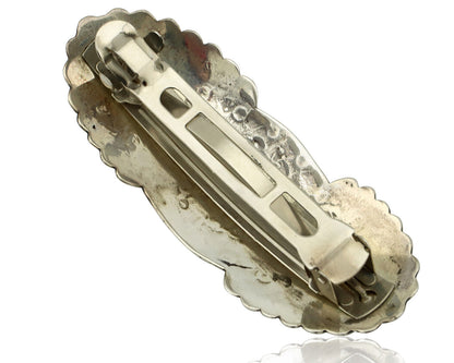 Navajo Hair Clip Barrette .925 Silver Hand Stamped Artist C Montoya C80s
