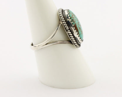 Navajo Handmade Ring 925 Silver Kingman Turquoise Artist Signed MC C.80's