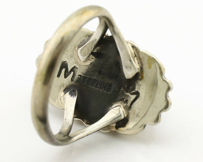 Navajo Ring .925 Silver Natural Mined Turquoise Artist Signed M Montoya C.80's