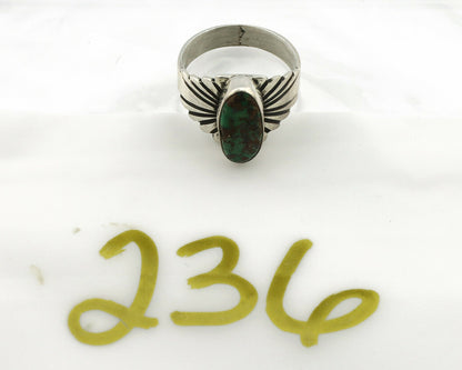 Navajo Ring .925 Silver Blue Green Arizona Turquoise Artist Signed Apache C.80's