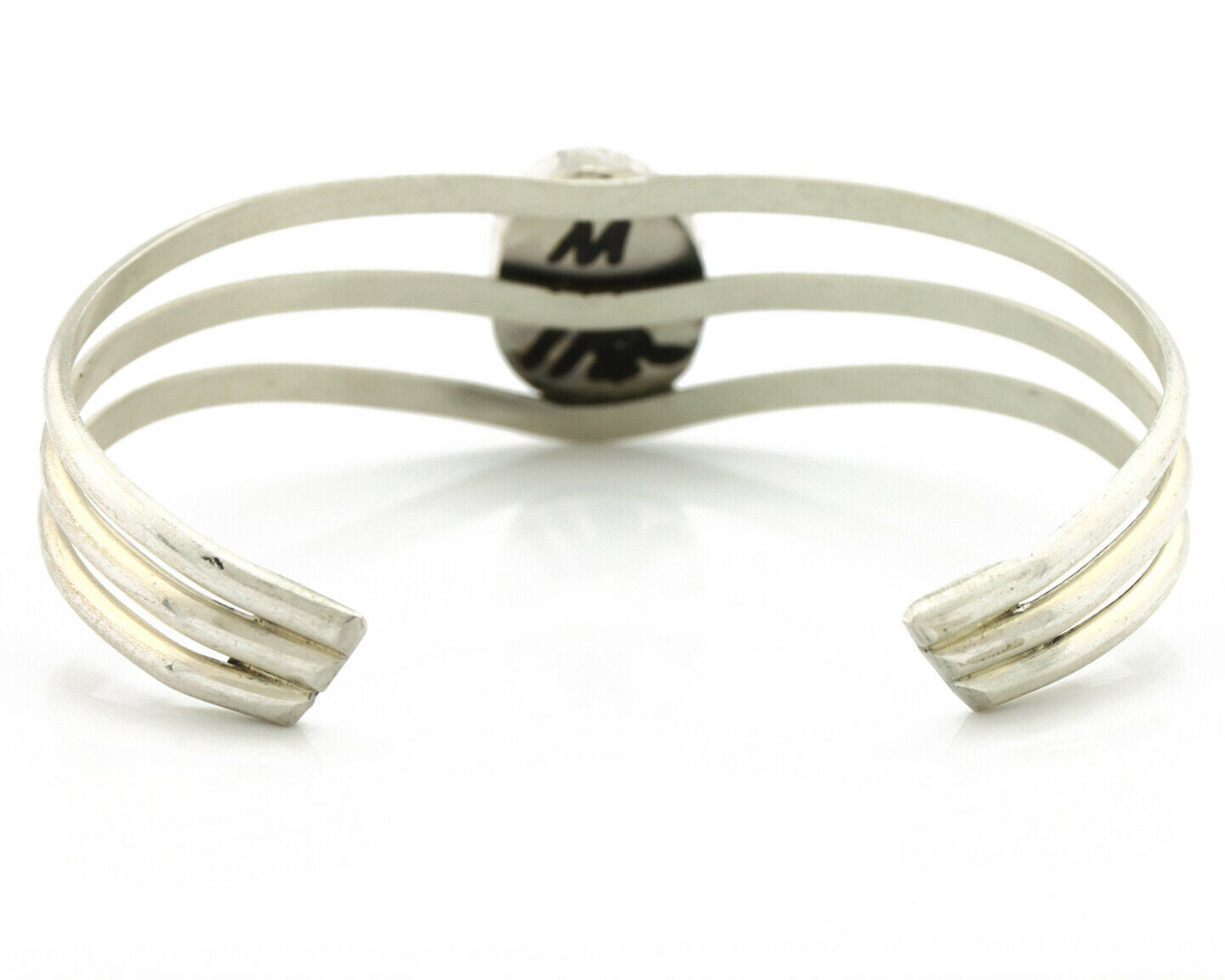 Navajo Bracelet .925 Silver Natural Black Onyx Artist Native American C.90's
