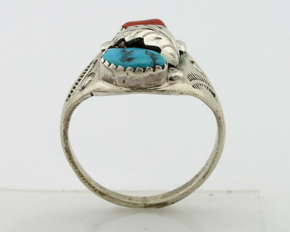 Navajo Ring .925 Silver Sleeping Beauty Turquoise Native Artist C.1980's