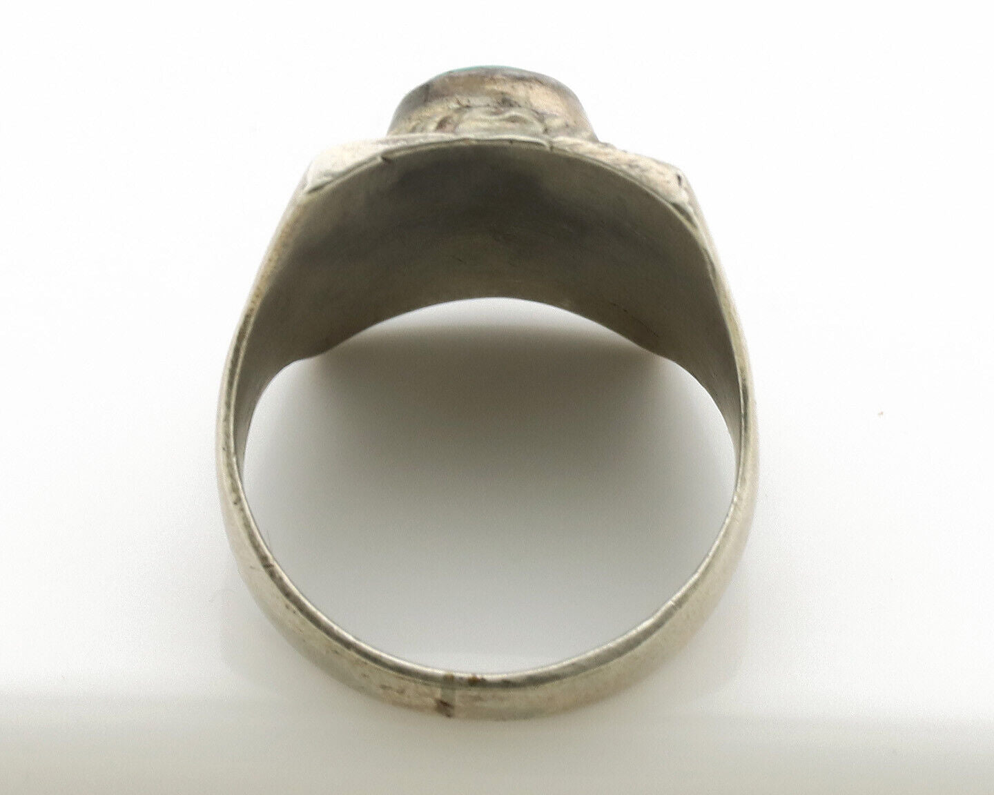 Navajo Ring .925 Silver Natural Turquoise Handmade Native American Artist C.80s