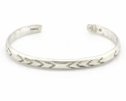 Navajo Bracelet .925 Silver Hand Stamped Arrow Head Artist Montoya C.80's