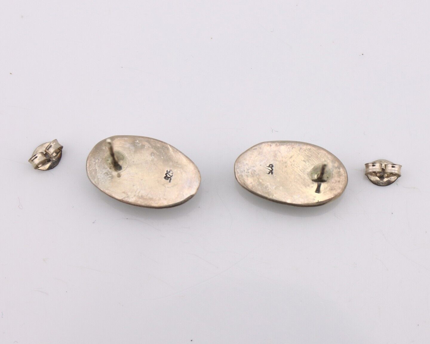 Navajo Earrings 925 Silver Manassas Turquoise Native American Artist C.90's