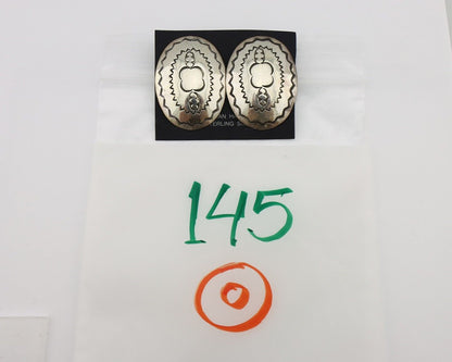 Navajo Earrings 925 Silver Handmade Native American Artist C.80's