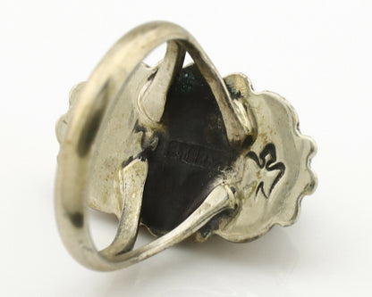 Navajo Ring .925 Silver Natural Mined Turquoise Artist Signed M Montoya C.80's