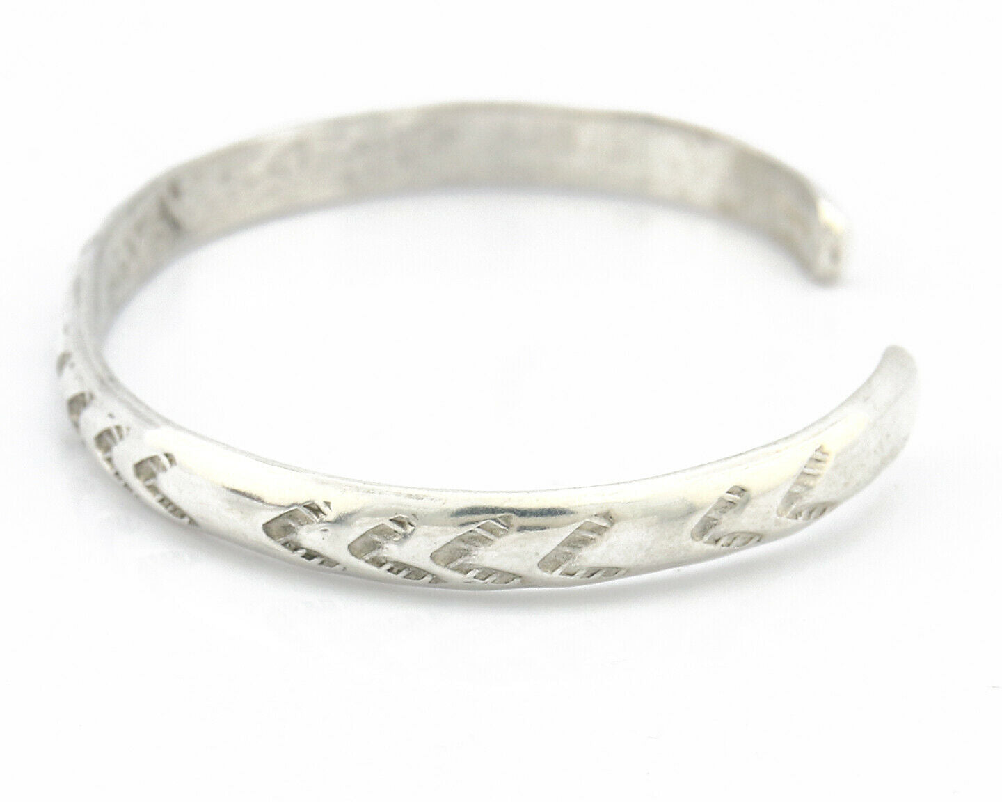 Navajo Bracelet .925 Silver Hand Stamped Arrow Head Artist Montoya C.80's