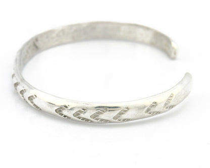 Navajo Bracelet .925 Silver Hand Stamped Arrow Head Artist Montoya C.80's
