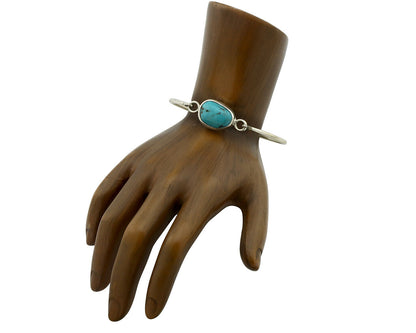 Navajo Bracelet .925 Silver Blue Arizona Turquoise Native American Artist C.90's