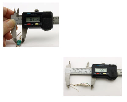 Navajo Earrings 925 Silver Blue Gem Turquoise Native American Artist C.80's