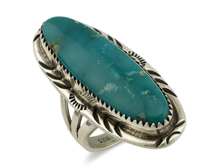 Navajo Ring .925 Silver Blue Southwest Turquoise Artist Signed USA C.80's