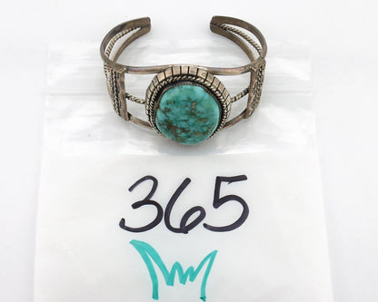 Navajo Bracelet 925 Silver Natural Blue Spiderweb Turquoise Signed Tom Willeto