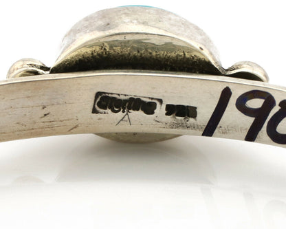 Navajo Bracelet .925 Silver Morenci Turquoise Native American Artist C.80's