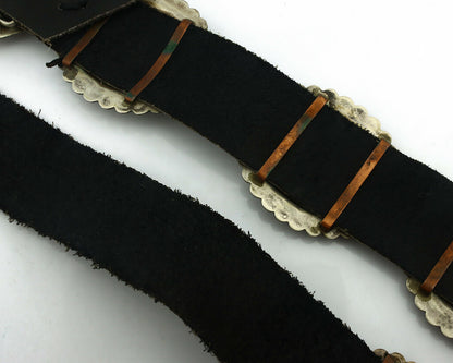 Navajo Concho Belt .925 Silver Hand Stamped Artist Harris Joe C.80's
