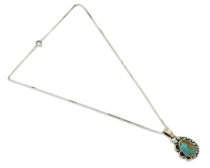 Navajo Pendant .925 Silver Kingman Turquoise Artist Signed Gecko C.80's