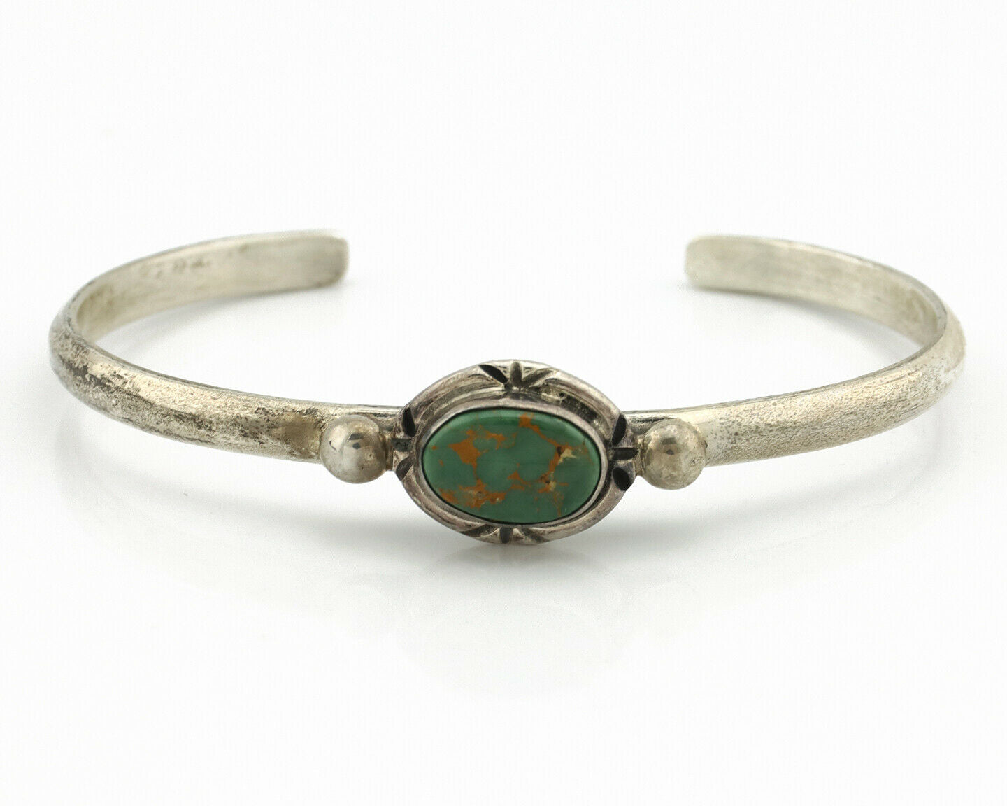 Navajo Bracelet .925 Silver Royston Turquoise Native American Artist C.90's
