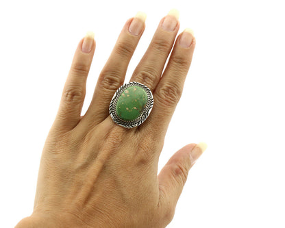 Navajo Ring .925 Silver Royston Turquoise Artist Signed M Begay C.80's