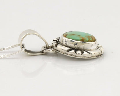 Navajo Necklace .925 Silver Kingman Turquoise Signed Gecko C.1980's